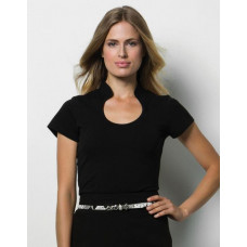 Top z dużym dekoltem  Stretch HAFT/NADRUK