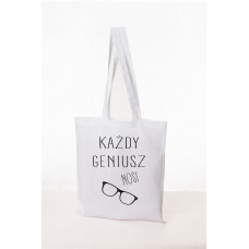 Torba eko bawełniana KAŻDY GENIUSZ NOSI OKULARY