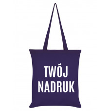 Torba bawełniana FIOLETOWA (długi uchwyt) z Twoim nadrukiem