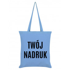 Torba bawełniana BŁĘKITNA (długi uchwyt) z Twoim nadrukiem