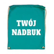 Bawełniany plecak ze sznurkiem TURQUOISE z Twoim nadrukiem